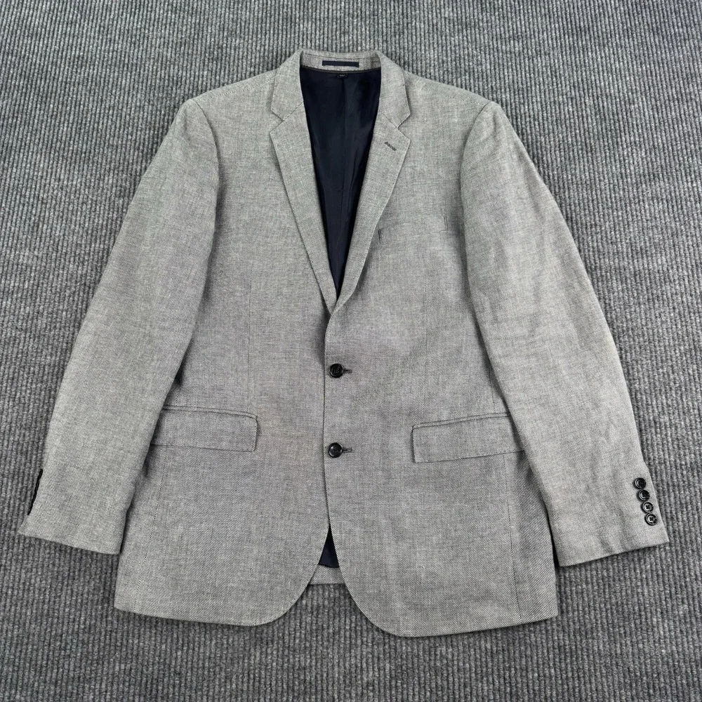 J.Crew Ludlow Suit Jacket 42L Gray Birdseye Cotton Italian Cloth Sport Coat